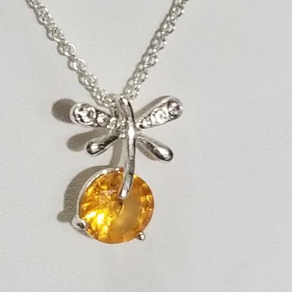 Silver tone SAQ 16" 4" ext. dragonfly w/rhinestone 1.2063 - Picture 3 of 7